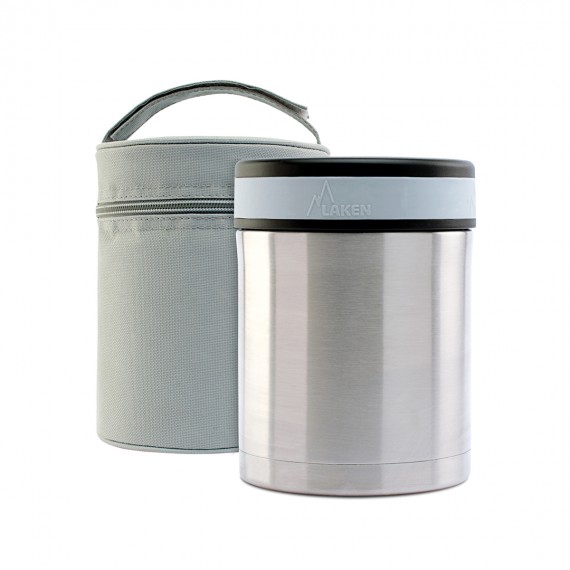 TERMO ALIMENTOS A.INOX. 1.00L + 2 R.ALIM. FUNDA GRIS - LAKEN